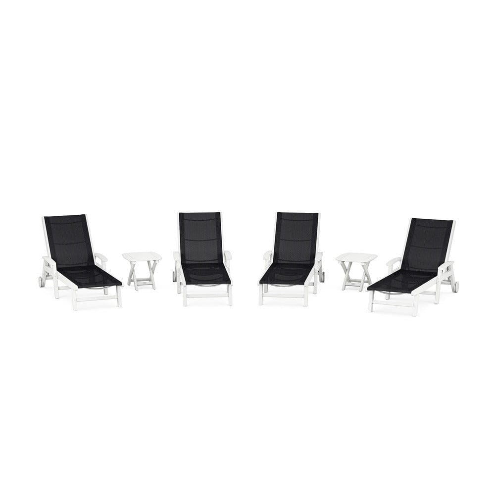 POLYWOOD® - Coastal Chaise 6-Piece Set with Wheels - PWS2024 Outdoor Furniture POLYWOOD®