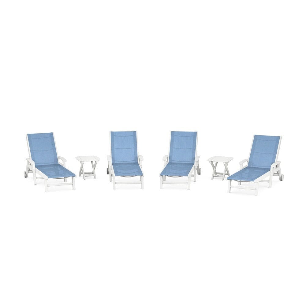 POLYWOOD® - Coastal Chaise 6-Piece Set with Wheels - PWS2024