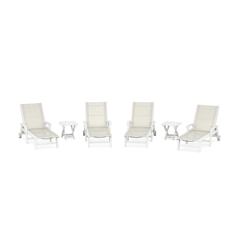 POLYWOOD® - Coastal Chaise 6-Piece Set with Wheels - PWS2024 Outdoor Furniture POLYWOOD®