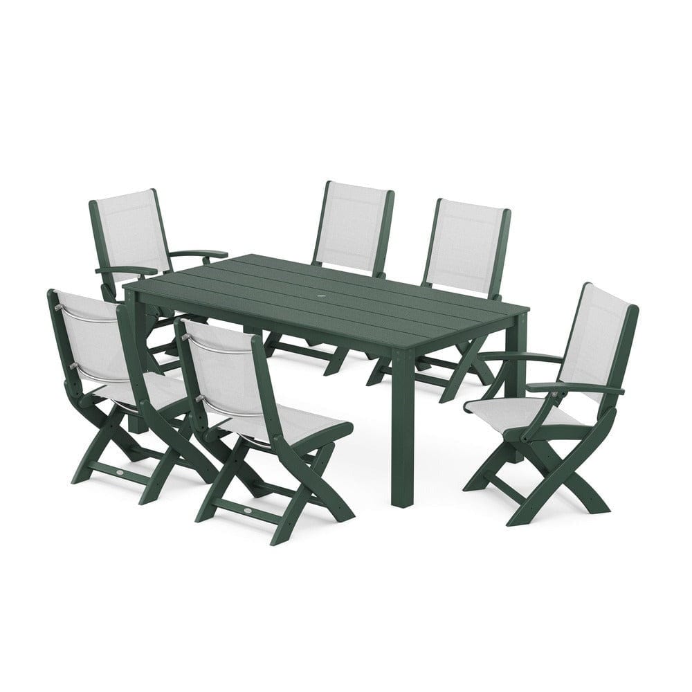POLYWOOD® - Coastal Folding Chair 7-Piece Parsons Dining Set - PWS2270