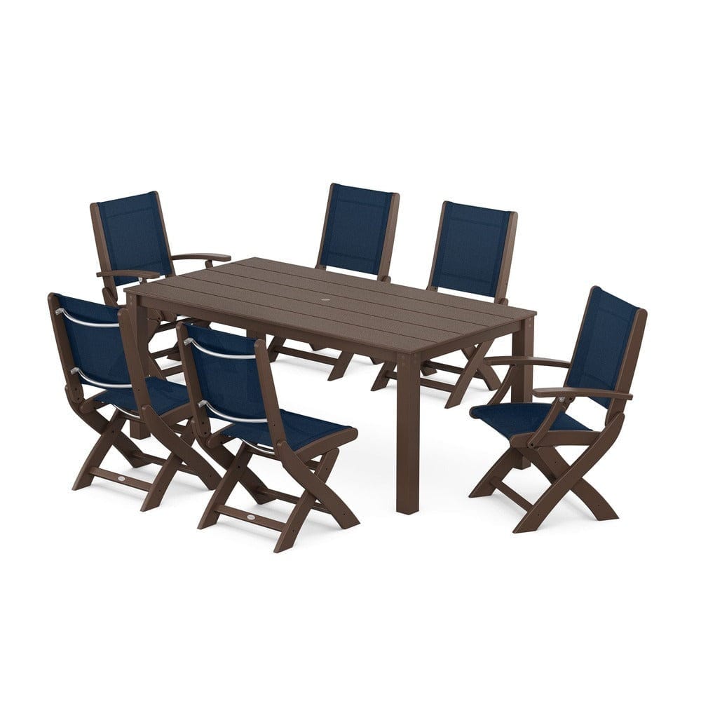 POLYWOOD® - Coastal Folding Chair 7-Piece Parsons Dining Set - PWS2270