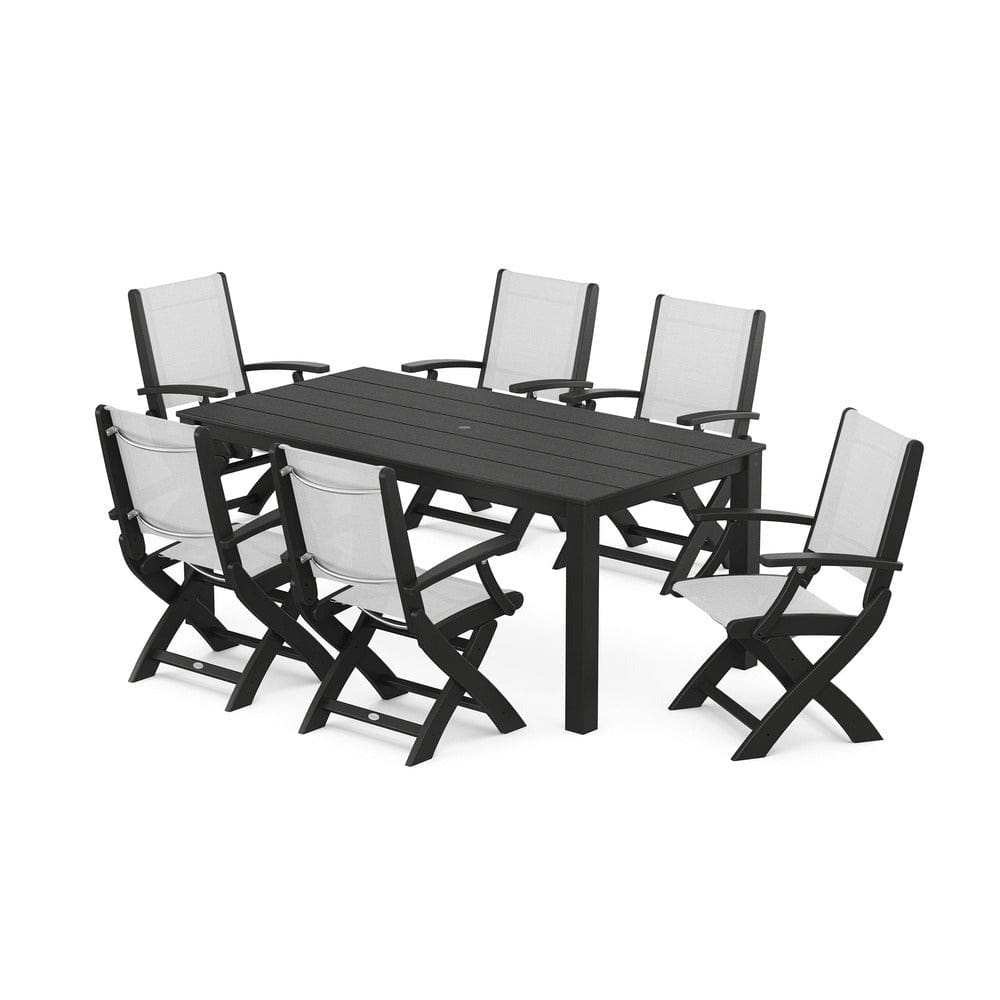 POLYWOOD® - Coastal Folding Chair 7-Piece Parsons Dining Set - PWS2271