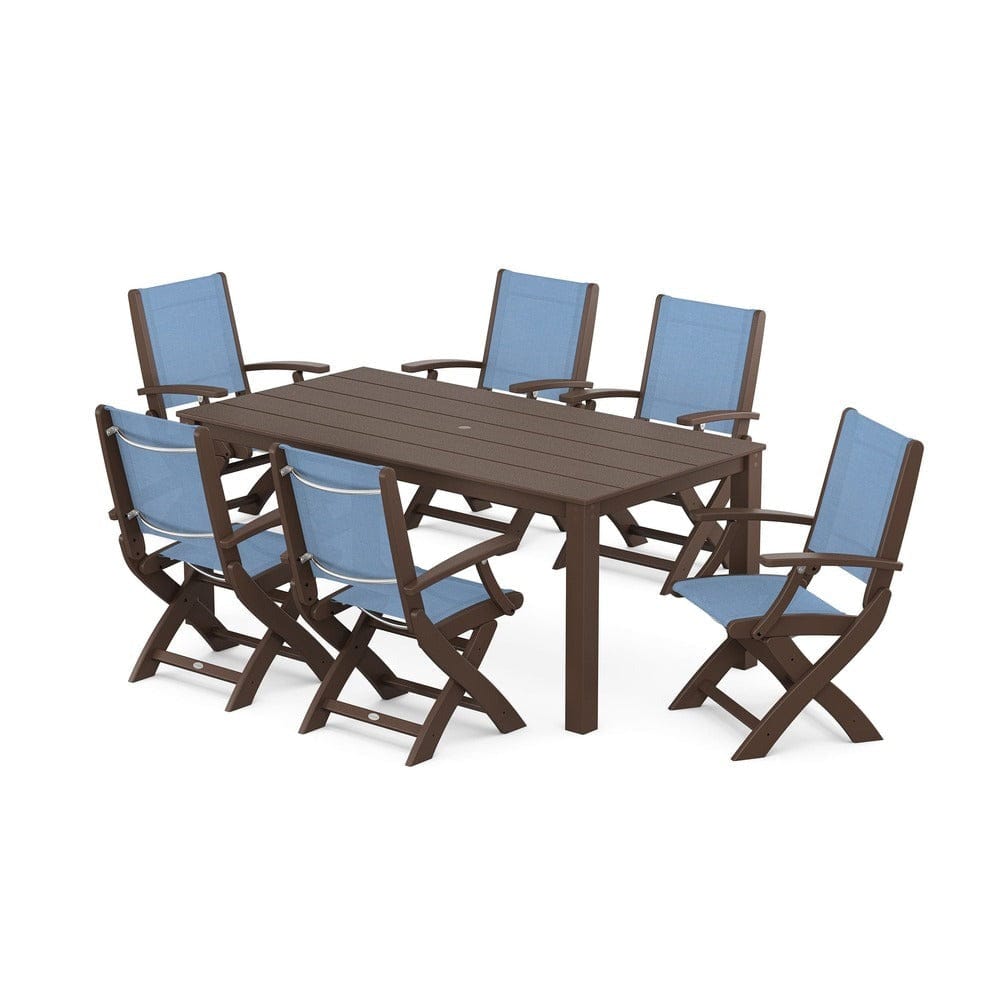 POLYWOOD® - Coastal Folding Chair 7-Piece Parsons Dining Set - PWS2271 Outdoor Furniture POLYWOOD®