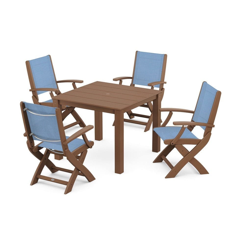 POLYWOOD® - Coastal Folding Chair 5-Piece Parsons Dining Set - PWS2274