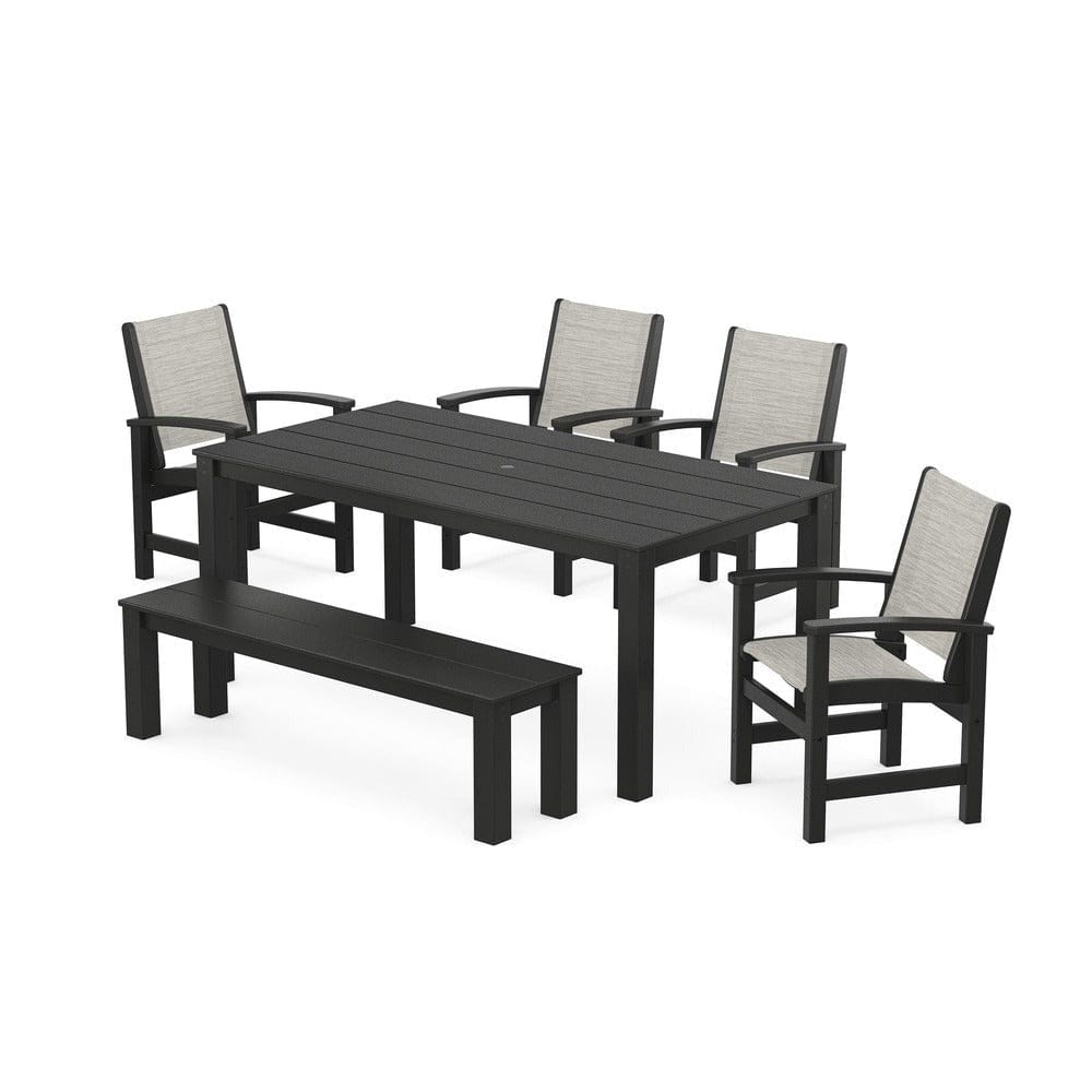 POLYWOOD® - Coastal 6-Piece Parsons Dining Set with Bench - PWS2276