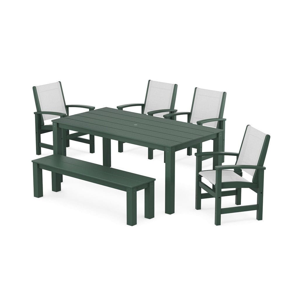 POLYWOOD® - Coastal 6-Piece Parsons Dining Set with Bench - PWS2276
