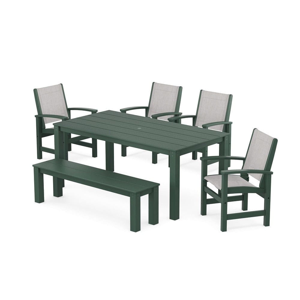 POLYWOOD® - Coastal 6-Piece Parsons Dining Set with Bench - PWS2276