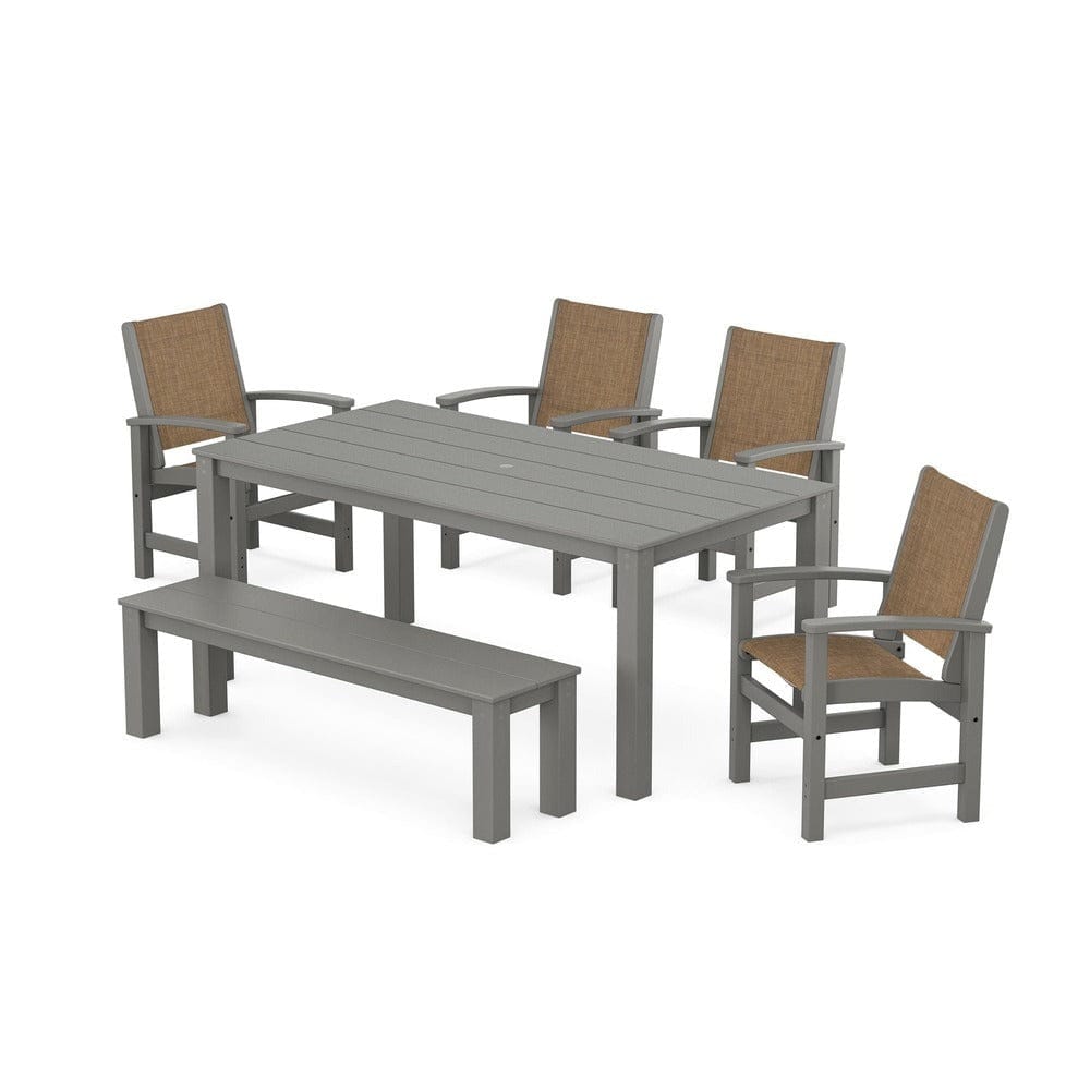 POLYWOOD® - Coastal 6-Piece Parsons Dining Set with Bench - PWS2276