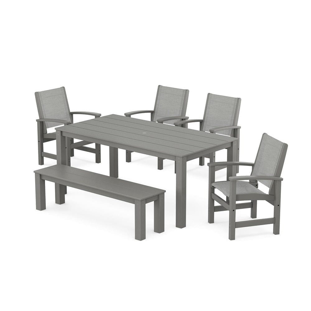 POLYWOOD® - Coastal 6-Piece Parsons Dining Set with Bench - PWS2276
