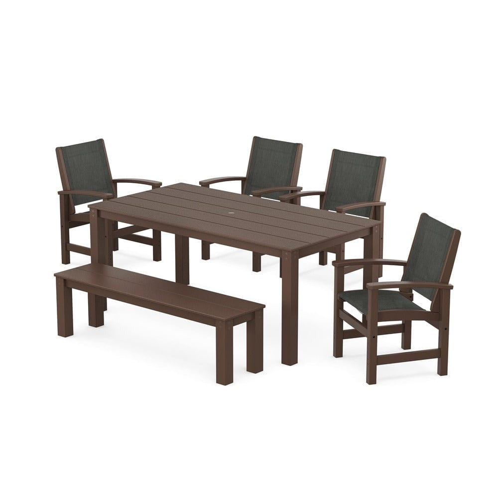 POLYWOOD® - Coastal 6-Piece Parsons Dining Set with Bench - PWS2276