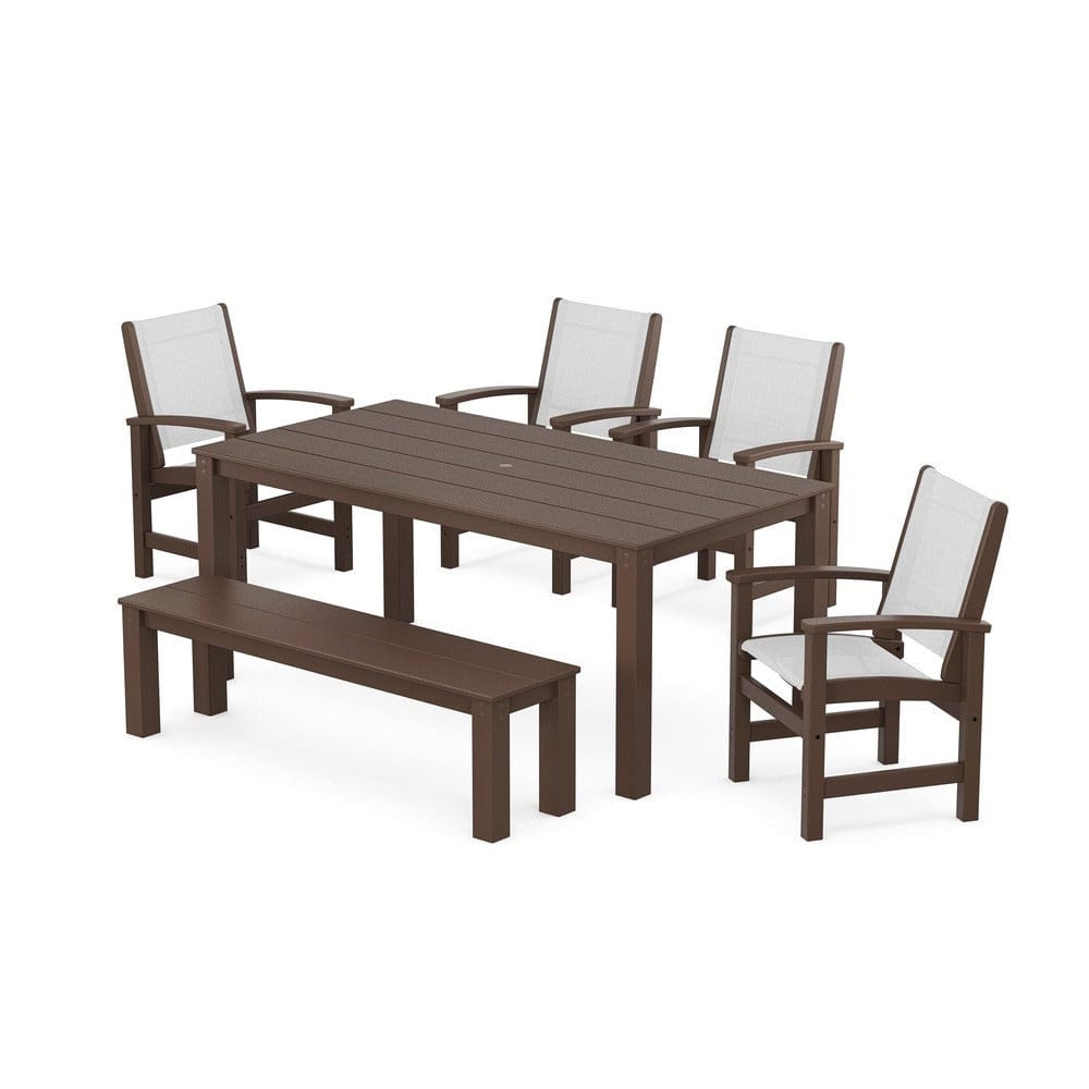 POLYWOOD® - Coastal 6-Piece Parsons Dining Set with Bench - PWS2276