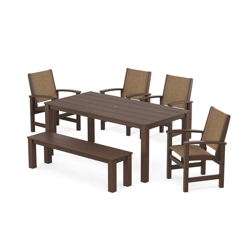 POLYWOOD® - Coastal 6-Piece Parsons Dining Set with Bench - PWS2276