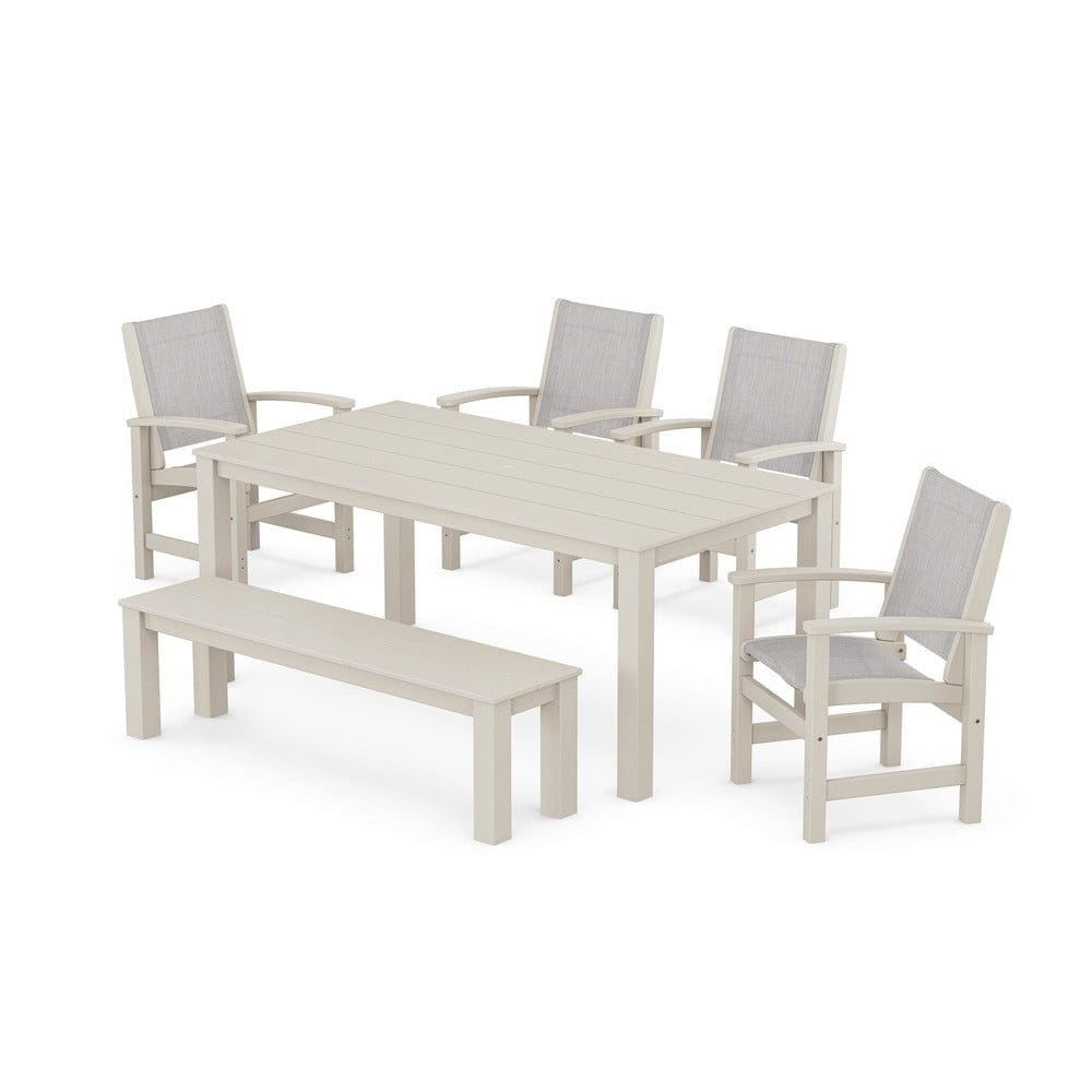 POLYWOOD® - Coastal 6-Piece Parsons Dining Set with Bench - PWS2276