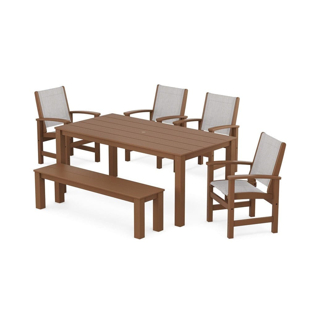 POLYWOOD® - Coastal 6-Piece Parsons Dining Set with Bench - PWS2276