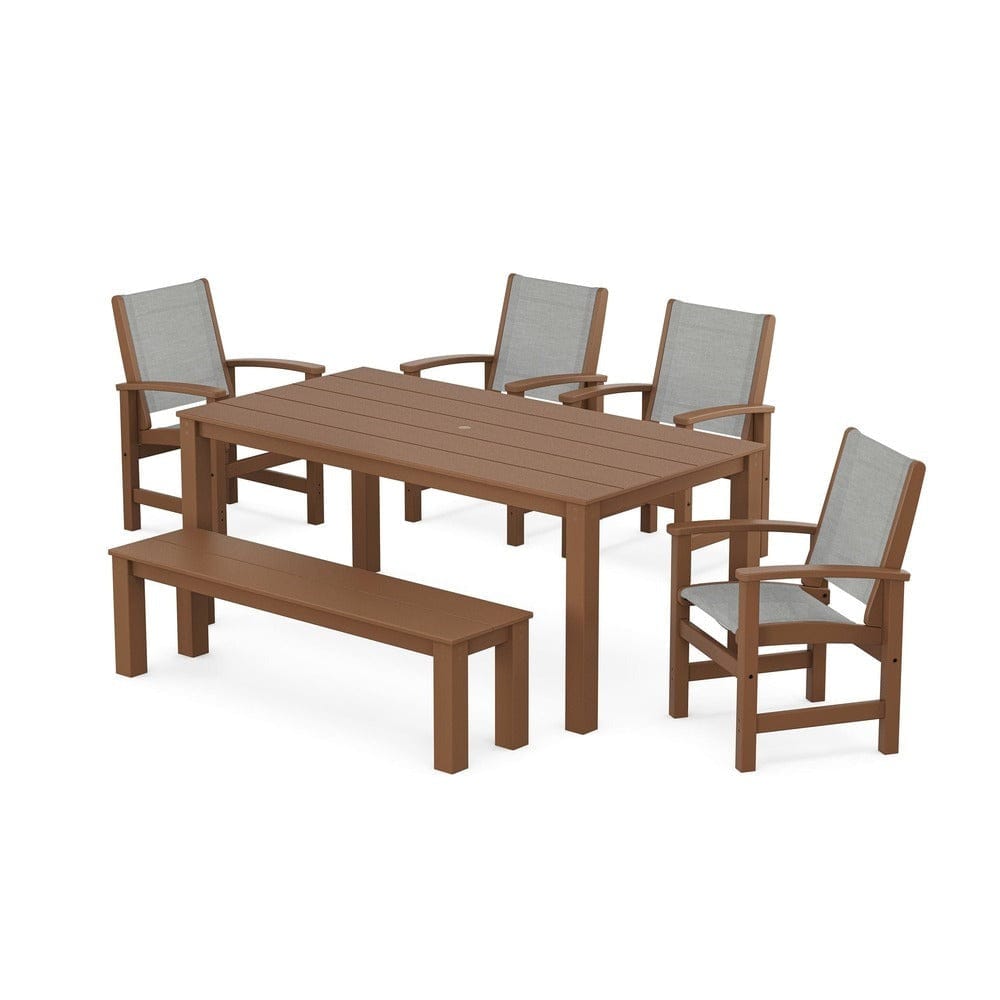 POLYWOOD® - Coastal 6-Piece Parsons Dining Set with Bench - PWS2276
