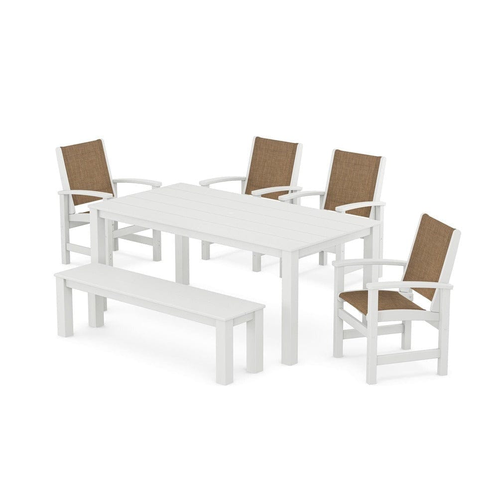 POLYWOOD® - Coastal 6-Piece Parsons Dining Set with Bench - PWS2276