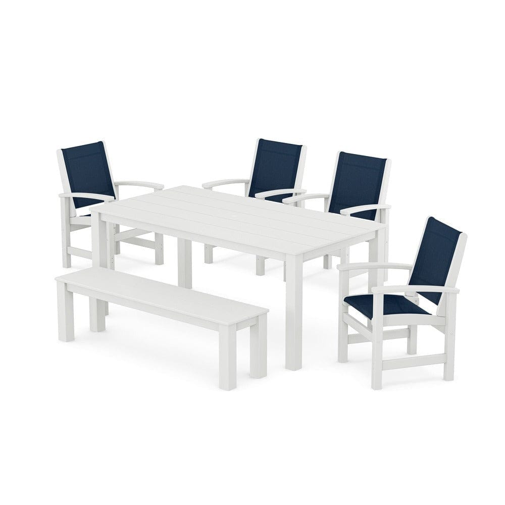 POLYWOOD® - Coastal 6-Piece Parsons Dining Set with Bench - PWS2276
