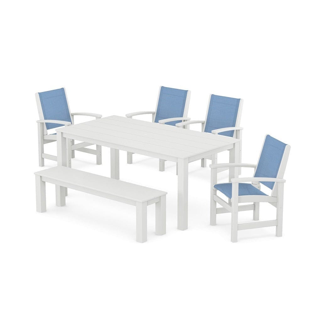 POLYWOOD® - Coastal 6-Piece Parsons Dining Set with Bench - PWS2276