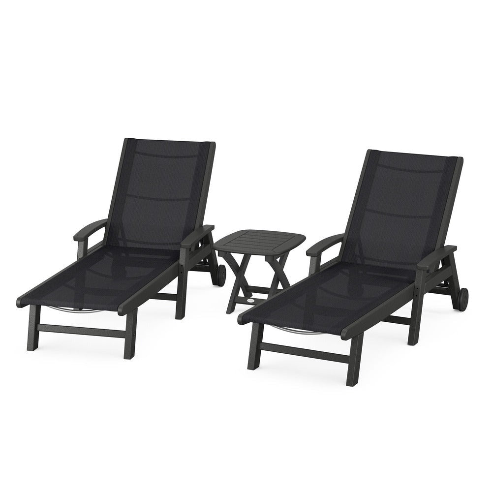 POLYWOOD® - Coastal 3-Piece Wheeled Chaise Set - PWS423