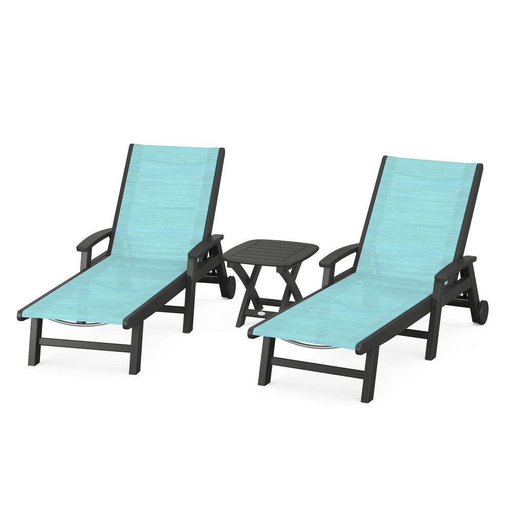 POLYWOOD® - Coastal 3-Piece Wheeled Chaise Set - PWS423