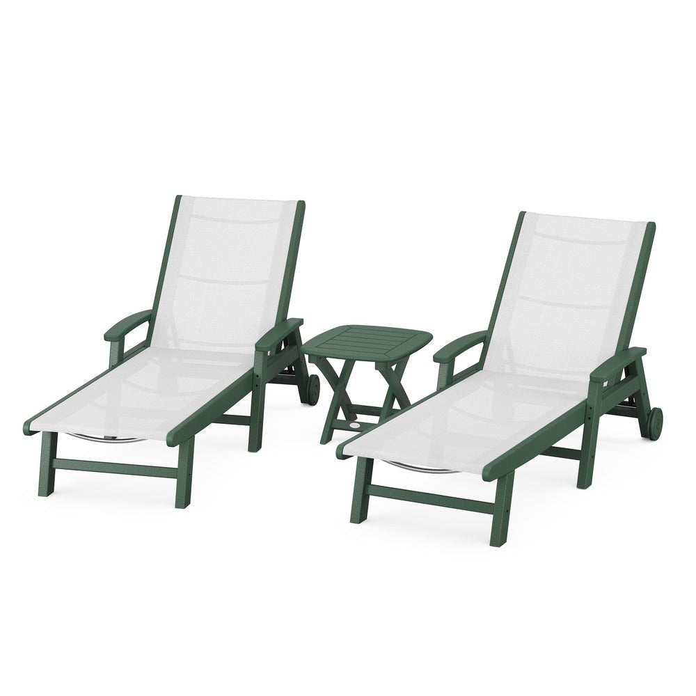 POLYWOOD® - Coastal 3-Piece Wheeled Chaise Set - PWS423