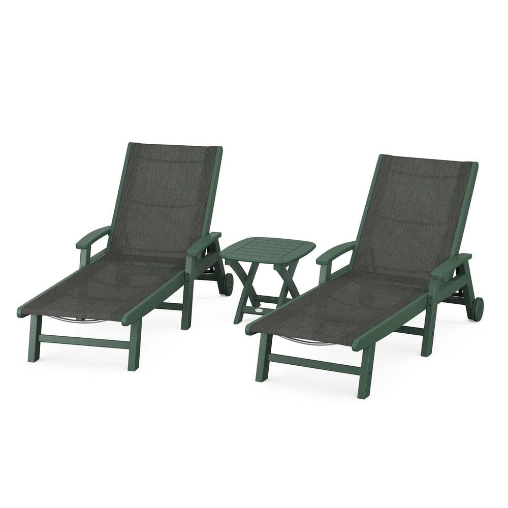POLYWOOD® - Coastal 3-Piece Wheeled Chaise Set - PWS423 Outdoor Furniture POLYWOOD®