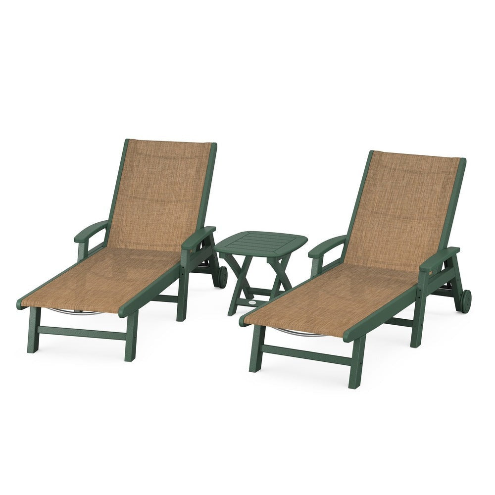 POLYWOOD® - Coastal 3-Piece Wheeled Chaise Set - PWS423