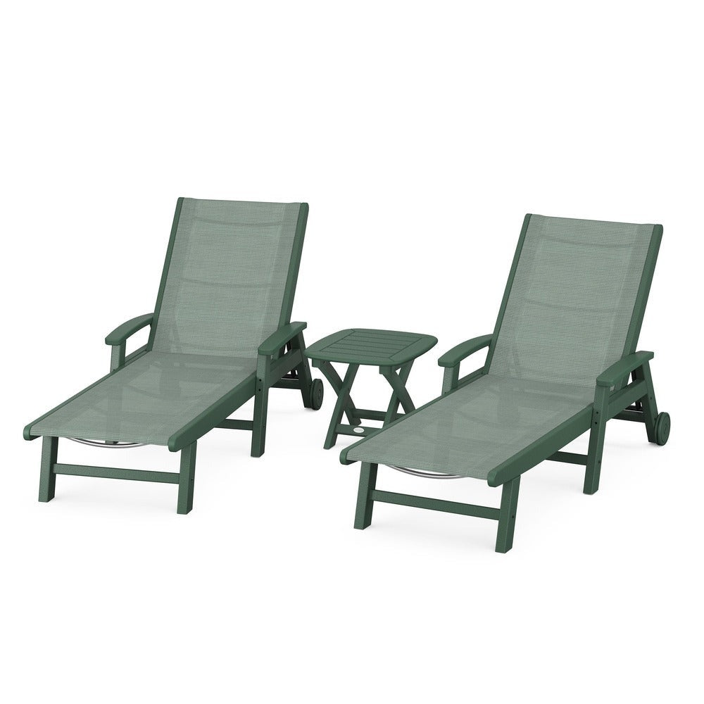POLYWOOD® - Coastal 3-Piece Wheeled Chaise Set - PWS423