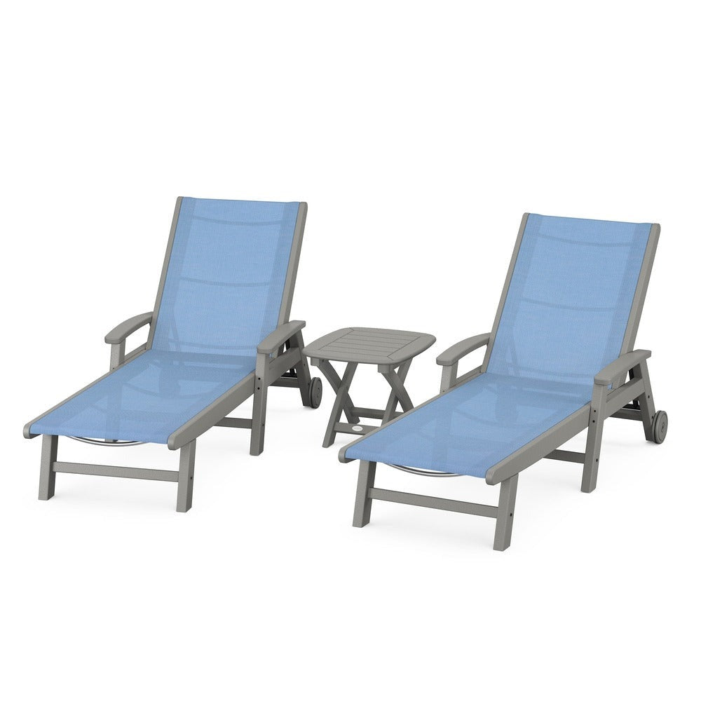 POLYWOOD® - Coastal 3-Piece Wheeled Chaise Set - PWS423