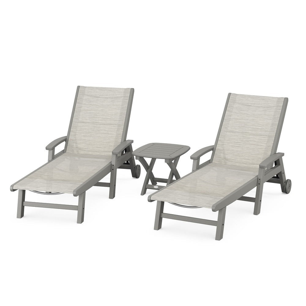 POLYWOOD® - Coastal 3-Piece Wheeled Chaise Set - PWS423