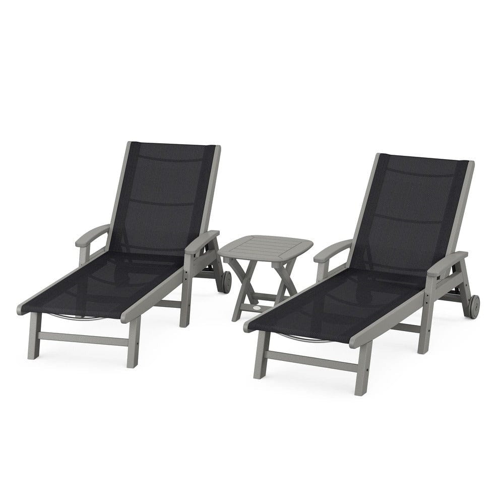 POLYWOOD® - Coastal 3-Piece Wheeled Chaise Set - PWS423 Outdoor Furniture POLYWOOD®