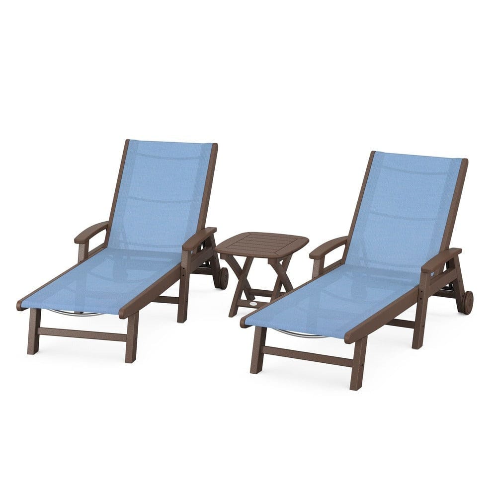 POLYWOOD® - Coastal 3-Piece Wheeled Chaise Set - PWS423 Outdoor Furniture POLYWOOD®