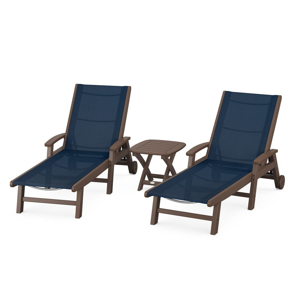 POLYWOOD® - Coastal 3-Piece Wheeled Chaise Set - PWS423
