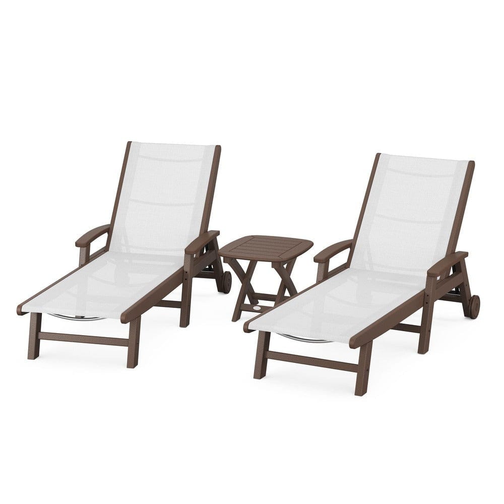 POLYWOOD® - Coastal 3-Piece Wheeled Chaise Set - PWS423 Outdoor Furniture POLYWOOD®