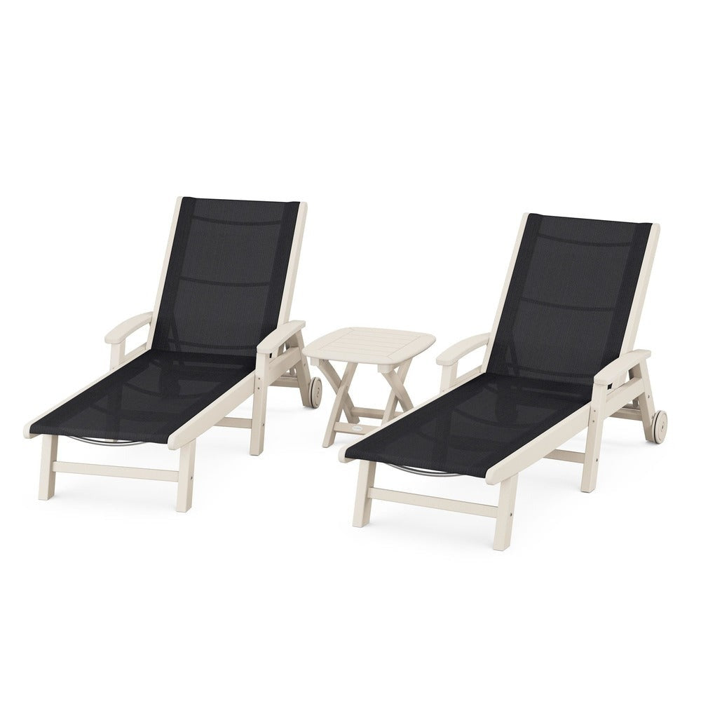 POLYWOOD® - Coastal 3-Piece Wheeled Chaise Set - PWS423