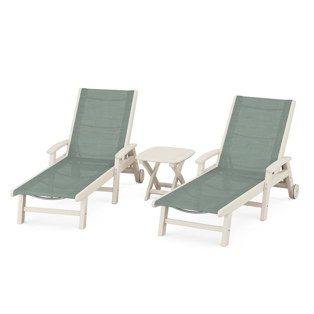 POLYWOOD® - Coastal 3-Piece Wheeled Chaise Set - PWS423