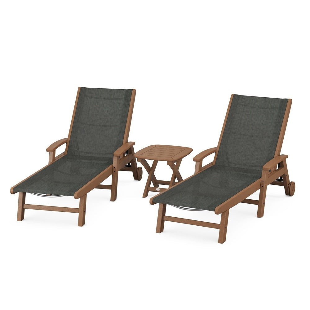 POLYWOOD® - Coastal 3-Piece Wheeled Chaise Set - PWS423