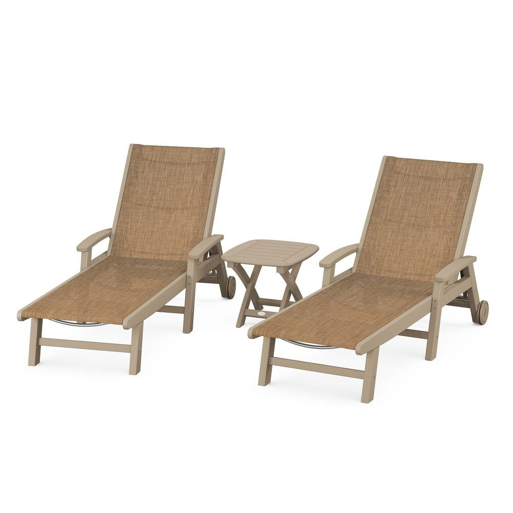 POLYWOOD® - Coastal 3-Piece Wheeled Chaise Set - PWS423