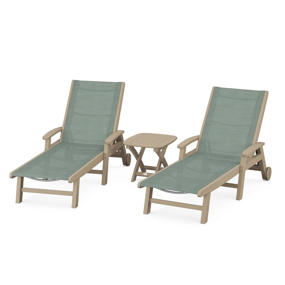 POLYWOOD® - Coastal 3-Piece Wheeled Chaise Set - PWS423