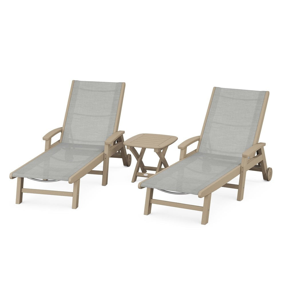 POLYWOOD® - Coastal 3-Piece Wheeled Chaise Set - PWS423