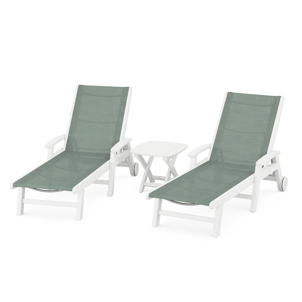 POLYWOOD® - Coastal 3-Piece Wheeled Chaise Set - PWS423