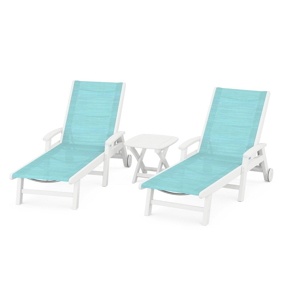 POLYWOOD® - Coastal 3-Piece Wheeled Chaise Set - PWS423