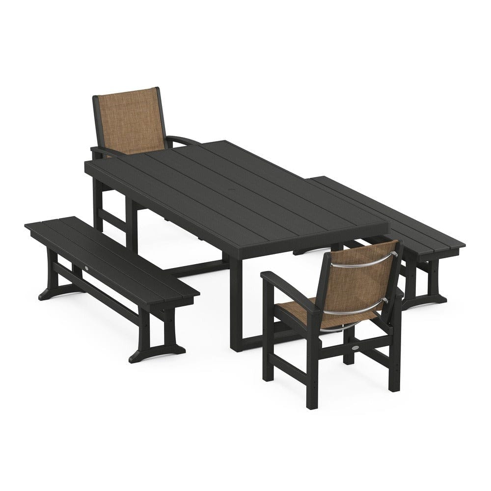 POLYWOOD® - Coastal 5-Piece Dining Set with Trestle Legs - PWS870