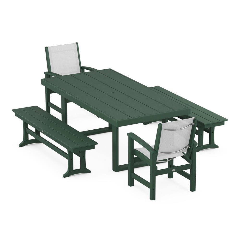 POLYWOOD® - Coastal 5-Piece Dining Set with Trestle Legs - PWS870 Outdoor Furniture POLYWOOD®