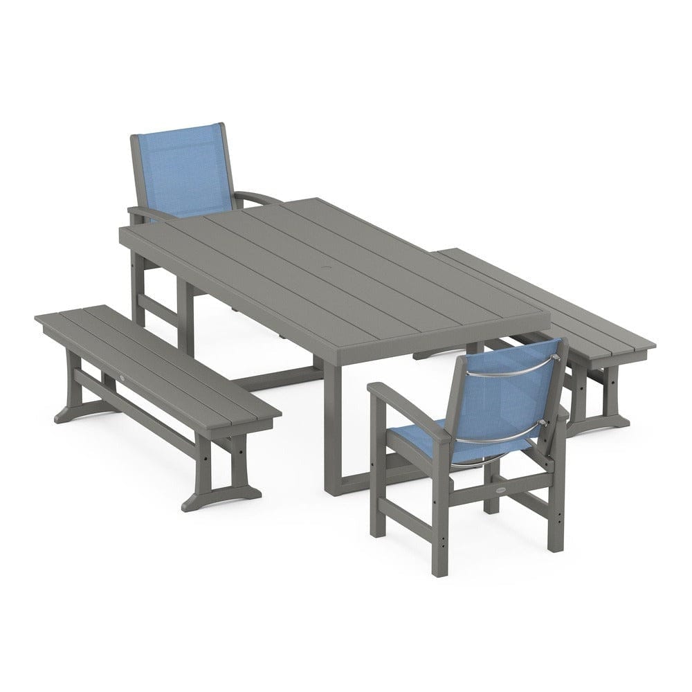 POLYWOOD® - Coastal 5-Piece Dining Set with Trestle Legs - PWS870 Outdoor Furniture POLYWOOD®