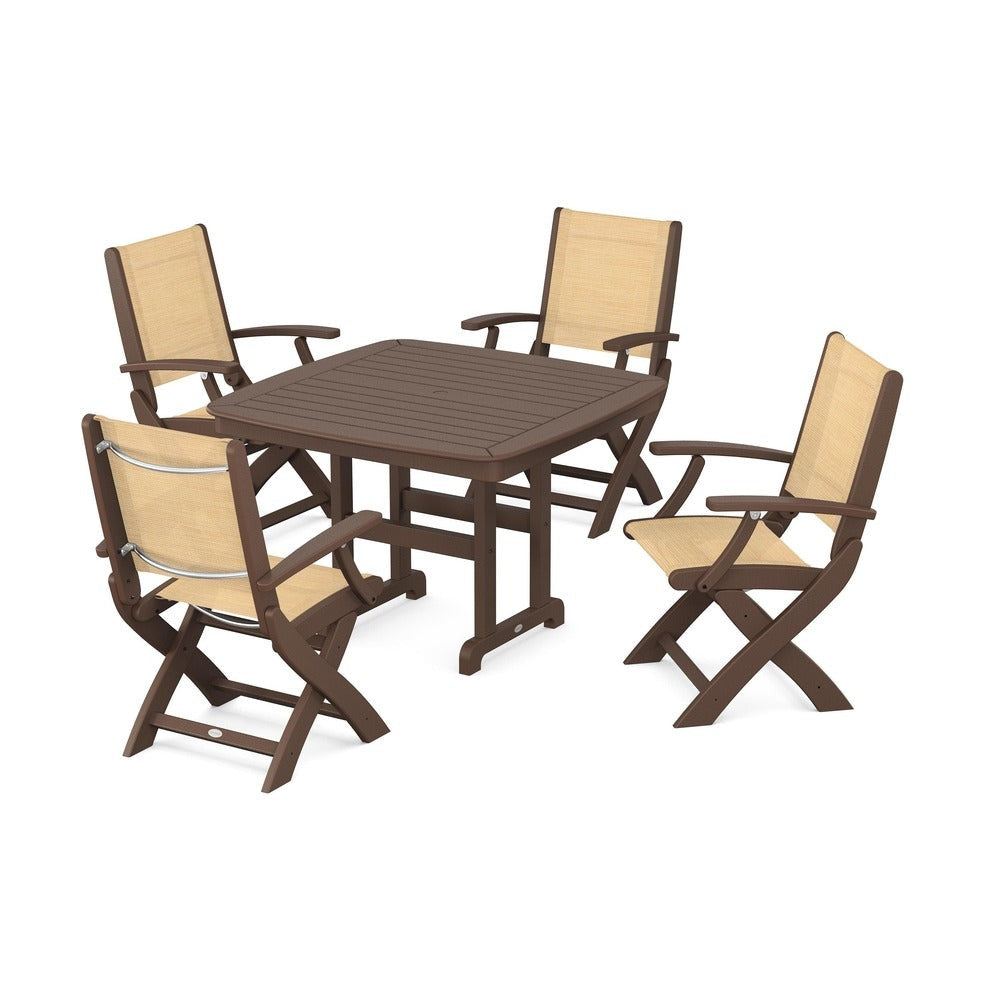 POLYWOOD® - Coastal Folding Chair 5-Piece Dining Set - PWS915