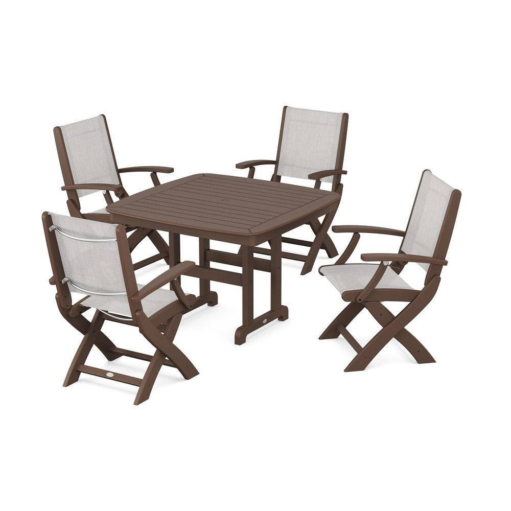 POLYWOOD® - Coastal Folding Chair 5-Piece Dining Set - PWS915
