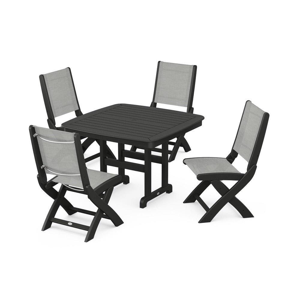 POLYWOOD® - Coastal Folding Side Chair 5-Piece Dining Set - PWS916