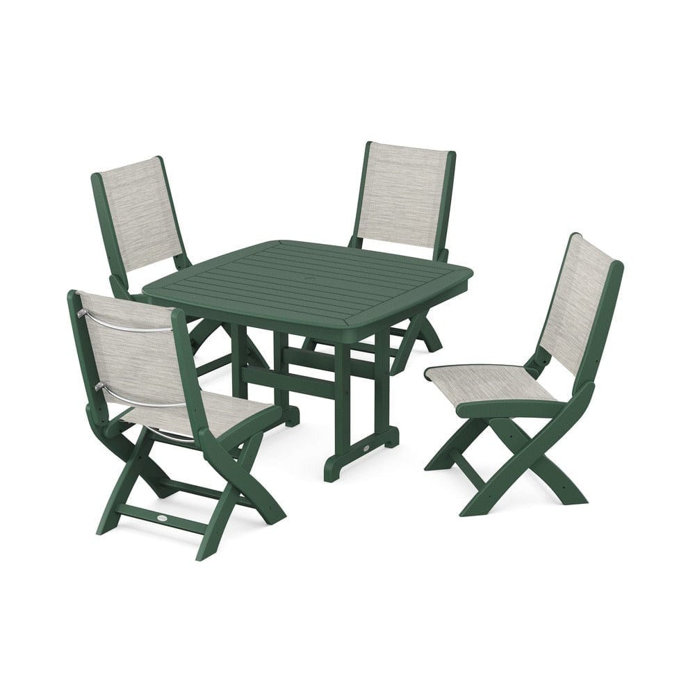 POLYWOOD® - Coastal Folding Side Chair 5-Piece Dining Set - PWS916
