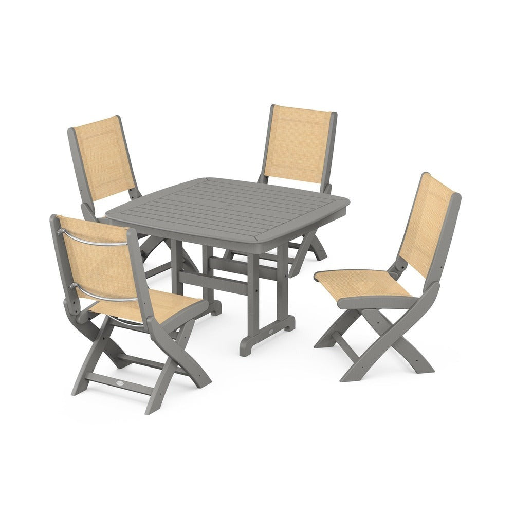 POLYWOOD® - Coastal Folding Side Chair 5-Piece Dining Set - PWS916